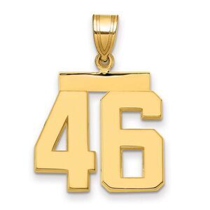 14k Yellow Gold, Athletic Collection Medium Polished Number 46 Pendant